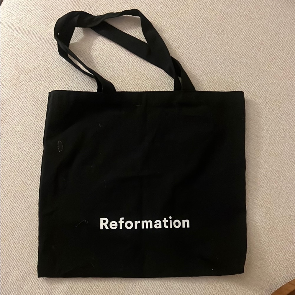 Reformation Black Canvas Tote